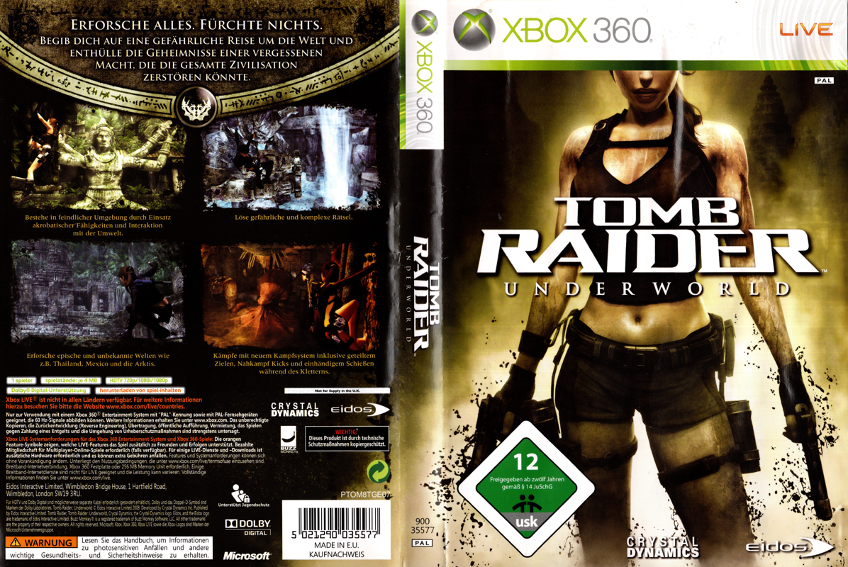 Tomb Raider: Underworld box art for Xbox 360